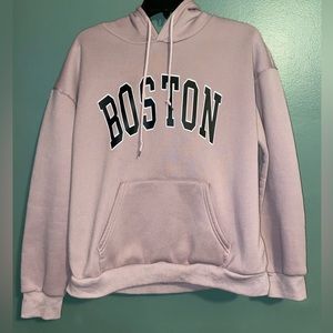 size large “boston” light pink hoodie